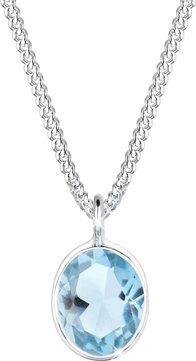 Elli Halskette Geo Oval Topas Edelstein Edel 925 Sterling Silber