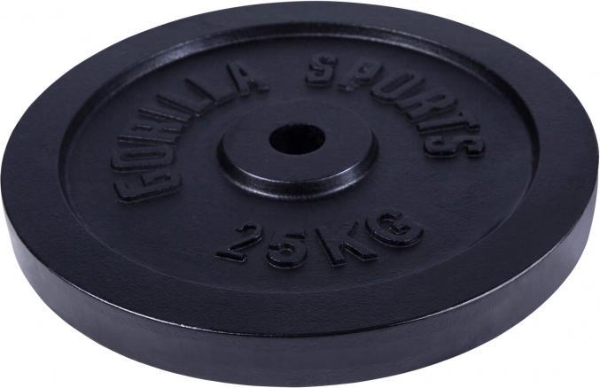 Immagine prodotto Gorilla Sports Piastra del peso in ghisa nera 1,25-15 KG (1 x 25 kg)