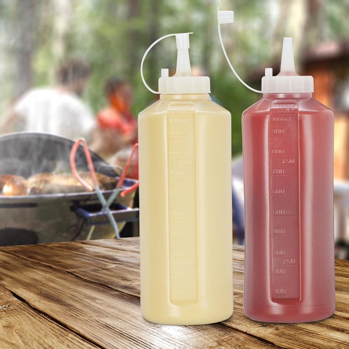Image du produit Relaxdays 4x Bouteille-à-sauce (1 l)
