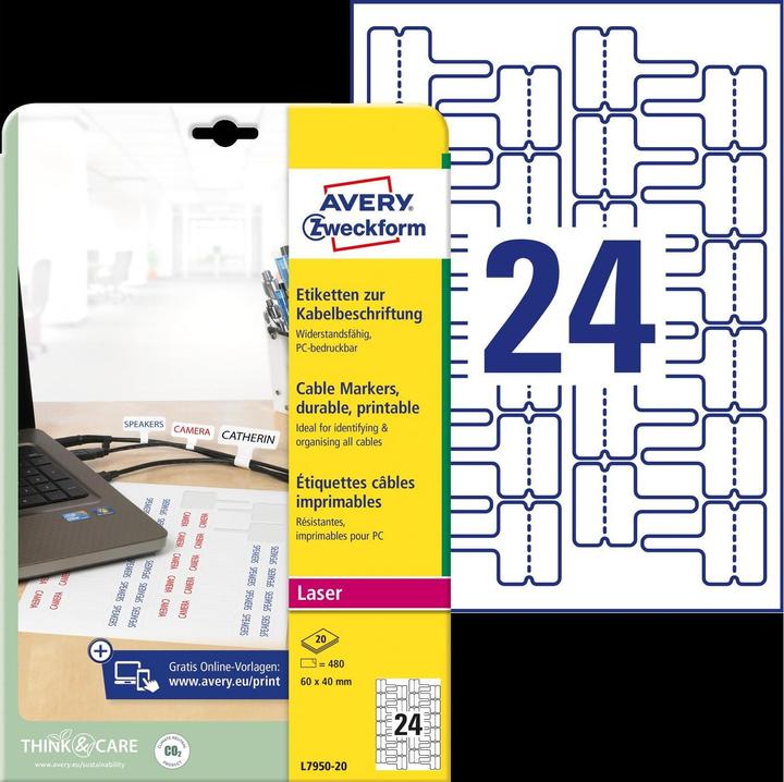 Actual product image Avery Cable labels