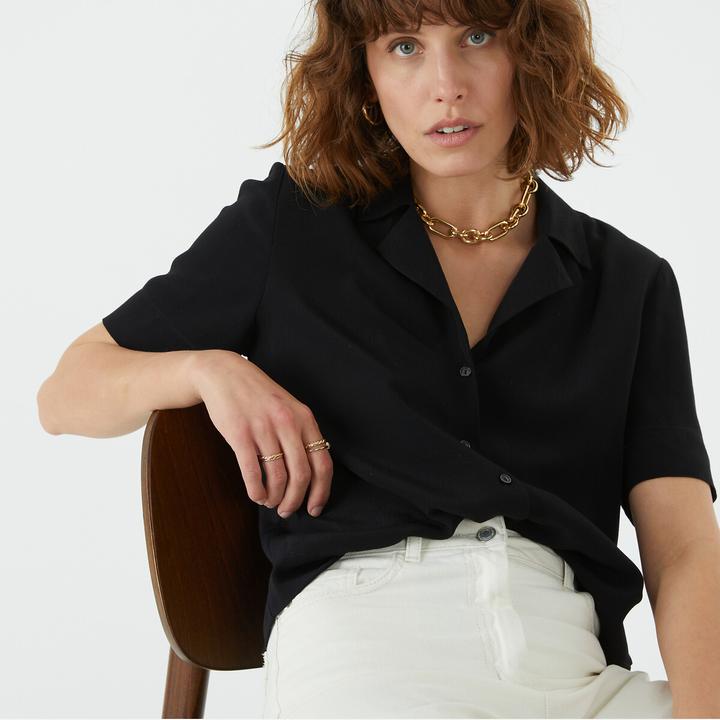 Produktbild La Redoute Collections Kurzärmelige Bluse mit Reverskragen (42)