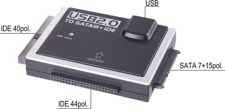 Produktbild Renkforce USB 2.0 zu IDE+SATA Konverter