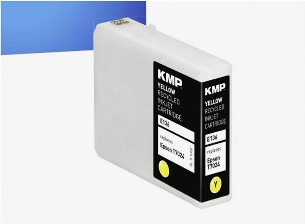 Actual product image KMP E136 Ink Cartridge yellow compatible with Epson T7024 (Y)
