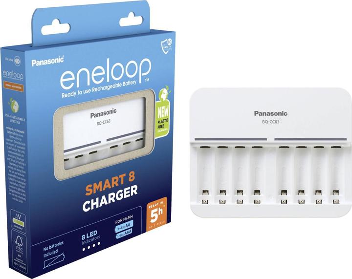 Panasonic eneloop 8 Cell Charger BQ-CC63 (1 pcs., AAA, AA, 2000 mAh, Chargers without battery)