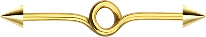 Produktbild Star Piercing Barbell vergoldet Schleife mit zwei Cones (ohne Messing, Chirurgenstahl 316L)