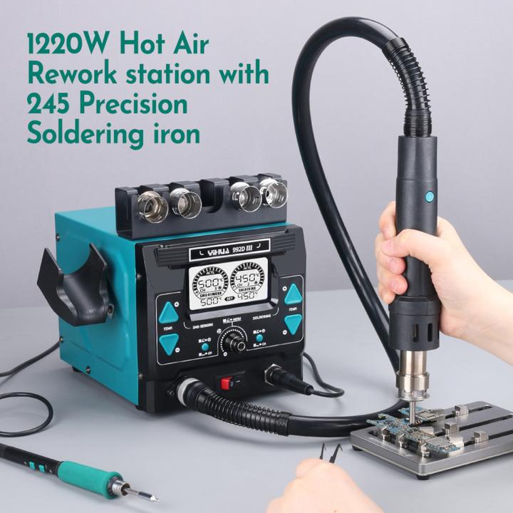 Actual product image Yihua 992D-III 2in1 1220W Präzision Lötstation und Rework Station