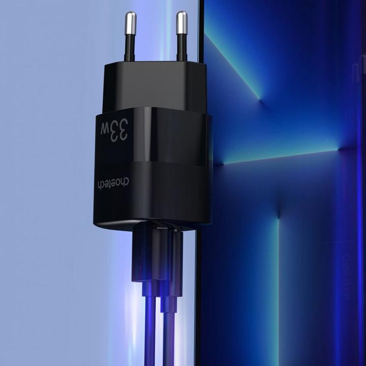Produktbild Choetech Fast USB Wall Charger USB Type C PD QC 33W black (PD5006) (33 W)