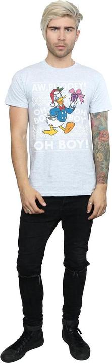 Actual product image Disney Mens Donald Duck Christmas Fair Isle T-Shirt (XL)