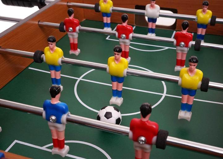 Actual product image Swisshandel24 Mini football table, table game table football including accessories, wood 51x31x10cm