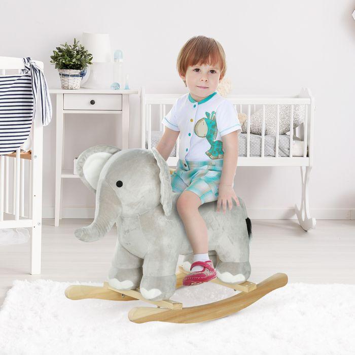 Immagine prodotto Swisshandel24 Schaukeltier Schaukelelefant mit Soundfunktion und Griffen für 2-4 Jahre Kinder