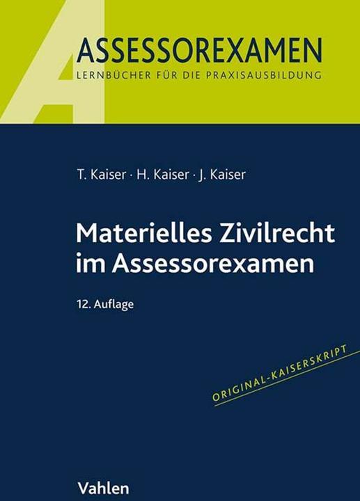 Actual product image Materielles Zivilrecht im Assessorexamen (German, JAN, Emperor, Horst/Kaiser, 2024)