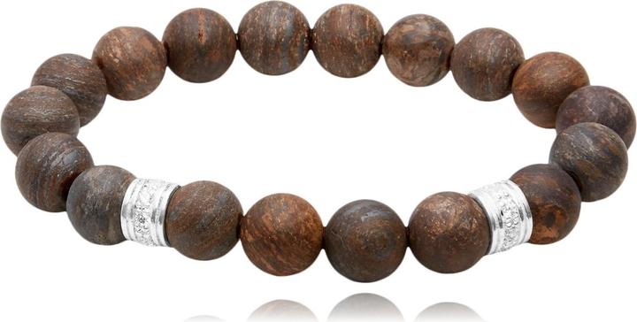 Produktbild Leyda Bronzit Armband mit Silber & Zirkonia (18 cm, Silber 925, Stein, syntetischer Stein)