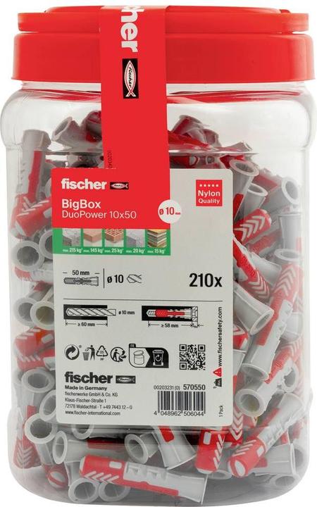 Actual product image Fischer DuoPower 10x50 BigBox (210) (210 pcs.)