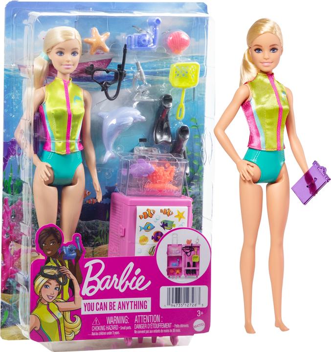 Image du produit Barbie Poupée biologiste marine et ensemble de jeu (teint clair)