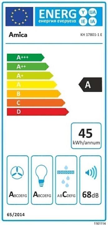 Energy Label Amica KH 17801-1 E T-Line (Wall hood)