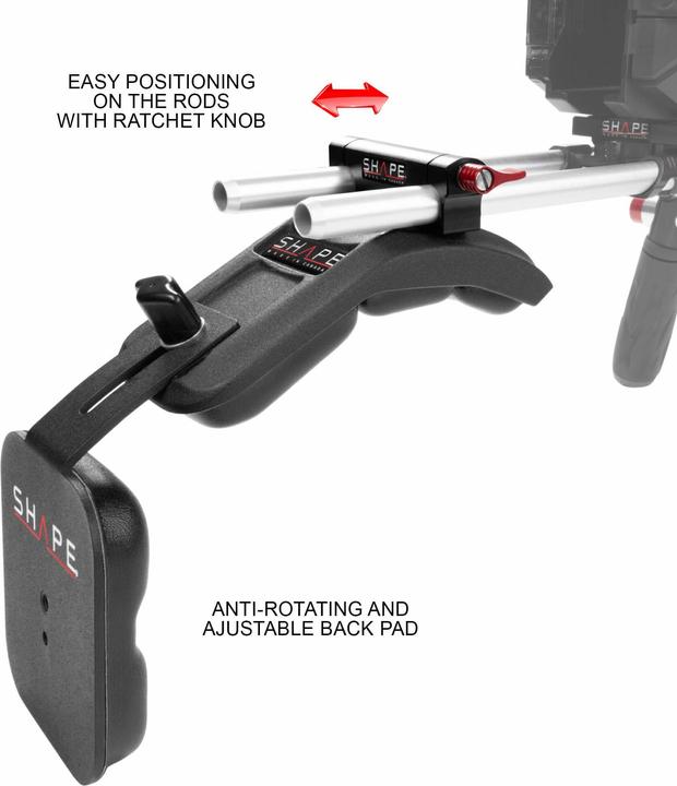 Immagine prodotto Shape Supporto a spalla Blackmagic Pocket Cinema 4K / 6K, scatola opaca, Follow Focus (Tappetino Box, Seguire la messa a fuoco)