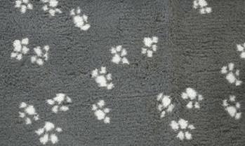 Actual product image Dry Bed Dog blanket, gray with white paws (Dog)