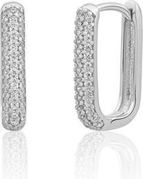 Sparkling Jewels Sparkling Silver Dangle Earrings With Cubic Zirconia Eas24