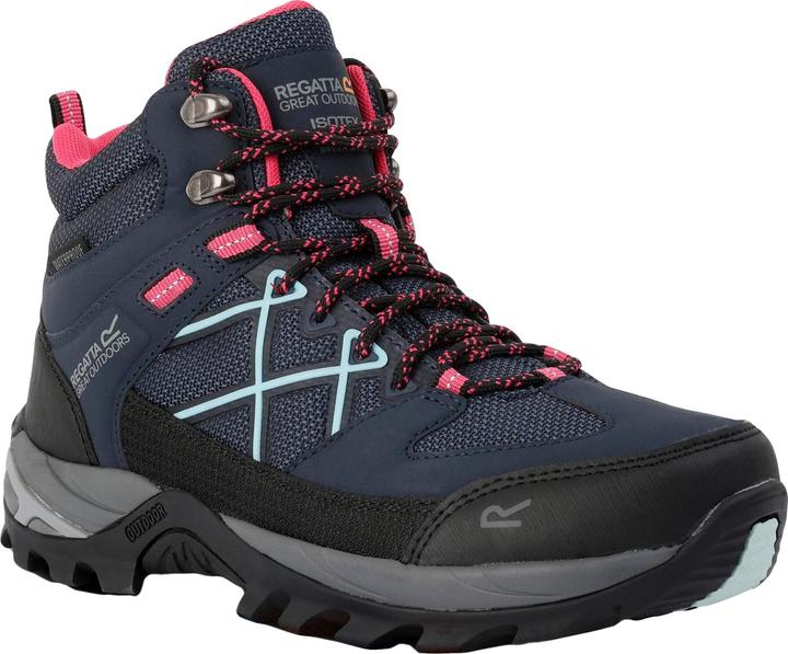 Aqua, Navy blue, Pink