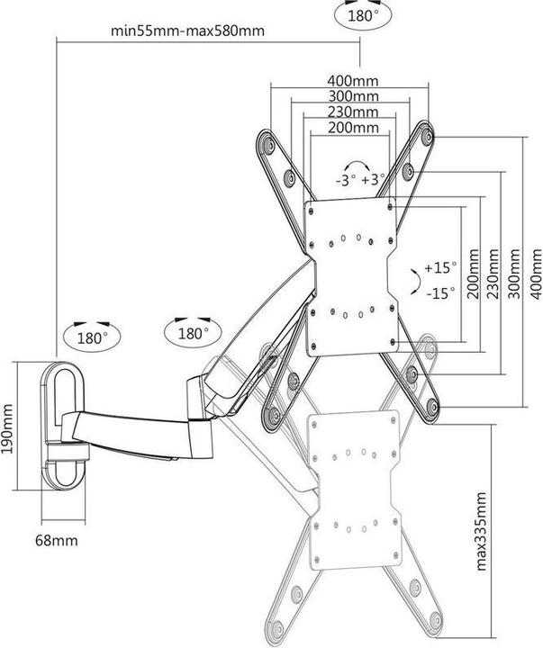 Produktbild Xantron Ergoline-422 (Wand, 47", 20 kg)