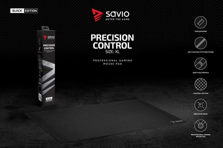 Immagine prodotto Savio Black Edition Precision Control XL 90x40 Tappetino per mouse da gioco nero (XL)