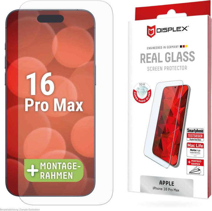 Immagine prodotto Displex Real Glass, 2D Panzerglas (1 Pezzo/i, Apple iPhone 16 Pro Max)