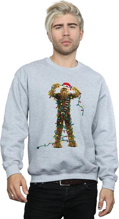 Actual product image Star Wars Mens Chewbacca Christmas Lights Sweatshirt (XXL)