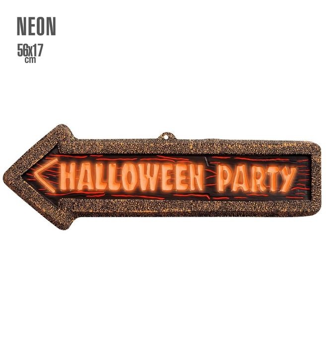 Image du produit Widmann Panneau néon 3D Halloween Party 56x17cm