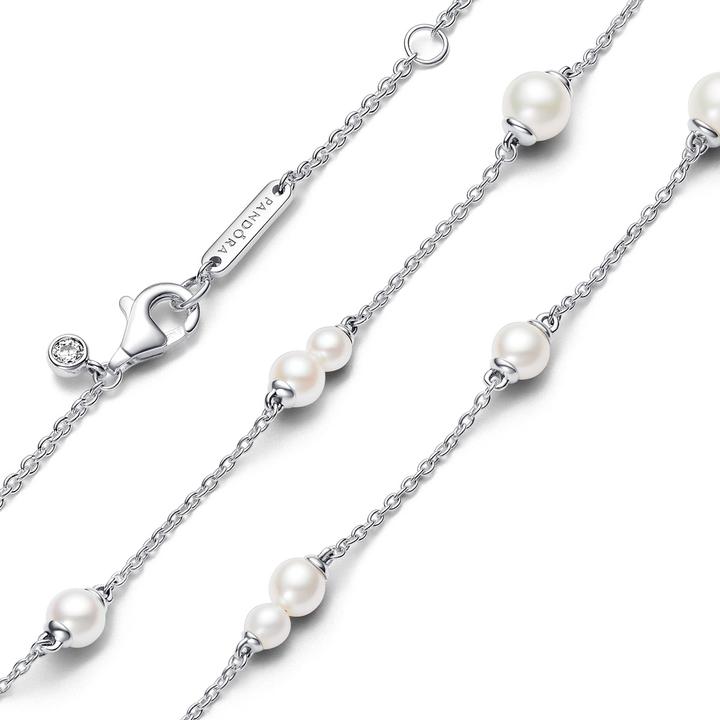 Actual product image Pandora Treated cultured freshwater pearl necklace (Silver 925, 45 cm)