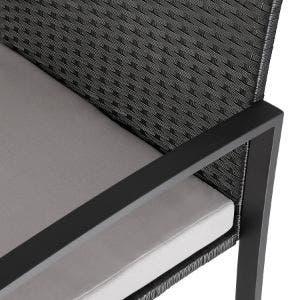 Produktbild tectake Rattan Sitzgruppe Granada mit Tisch für 2 Personen schwarz