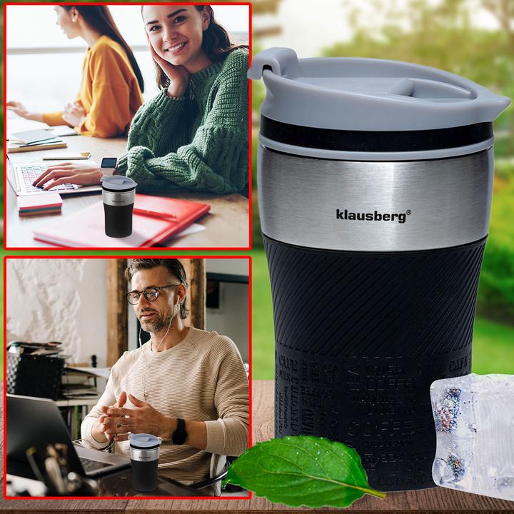Image du produit Klausberg Lot de 2 mugs isothermes à double paroi, 280ml, noir (0.28 l)