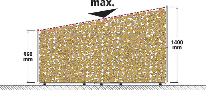 Produktbild wolfcraft wolfcraft 1 Stapelhilfe Modular XXL für Brennholz (3 x 39.5 x 115 cm)