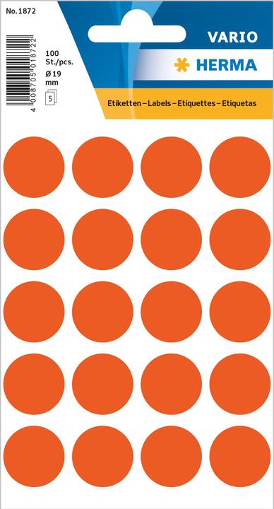 Image du produit Herma Klebepunkte Vario Ø 19 mm, Rot