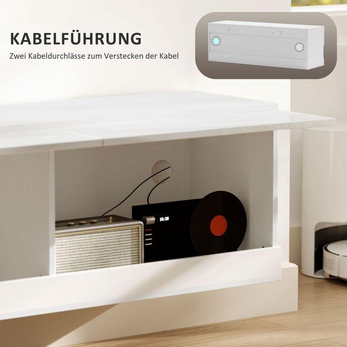 Actual product image Swisshandel24 TV-Hängeschrank mit LED-Beleuchtung, TV-Schrank 120 x 35 x 40,5 cm Hochglanzweiss