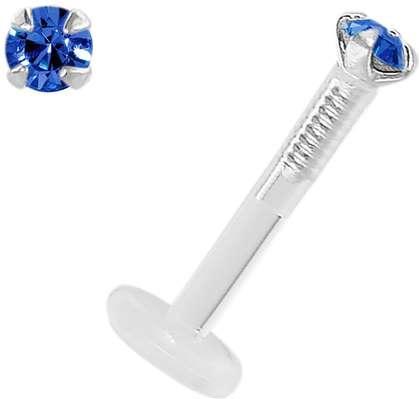 Produktbild Bijouteria Piercing für Lippe/Tragus (Premium Kristall, Bioplast, Silber 925)