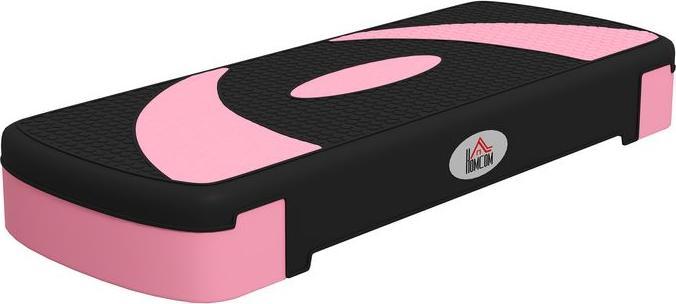 Produktbild Swisshandel24 Aerobik-Stepper, höhenverstellbar, 80x31x10/15/20cm, bis 150 kg, Schwarz/Rosa/Grau
