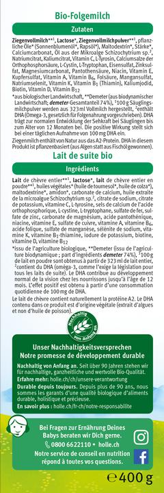 Nutritional values and ingredients Holle Bio 3 (460 g, from 10 m.)