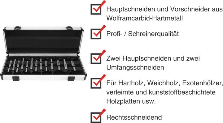 Produktbild Paulimot Kunstbohrer-Set, hartmetallbestückt 13-teilig (15, 16, 18, 20, 22, 25, 26, 28, 30, 40, 45, 50, 35 mm)
