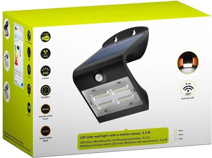 Actual product image AccuCell LED Solar Wall Light with Motion Detector (400 lm, IP65)
