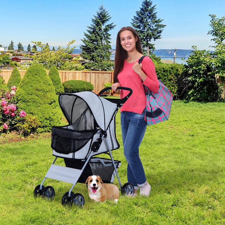 Immagine prodotto PawHut Carrello per cani con griglia (Cane, Pieghevole)