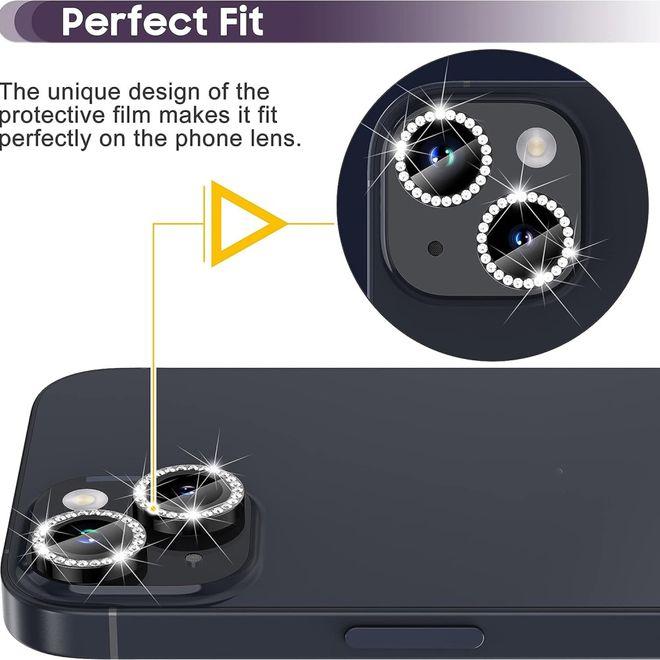 Actual product image MU Style Glass bead camera cover (1 Piece, Apple iPhone 15 Plus, Apple iPhone 15)