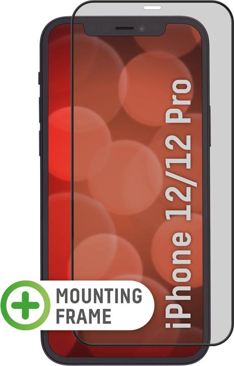 Actual product image Displex Real Glass, Privacy Full Cover Panzerglas (1 Piece, Realme 12 Pro+, Apple iPhone 12)