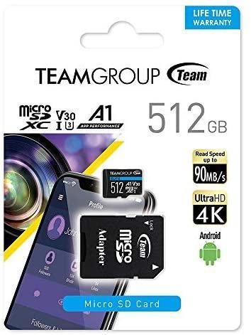 Actual product image Team Electronic Team ELITE - Flash memory card (SD adapter included) - 512GB - A1 / Video Class V30 / UHS-I U3 (512 GB, microSD, U3, UHS-I)