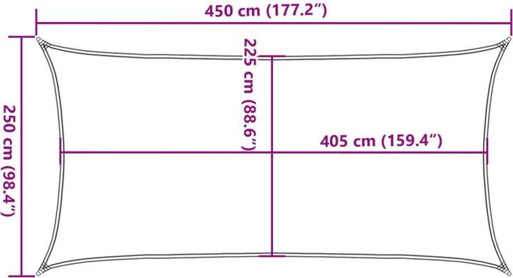 Image du produit VidaXL Sonnensegel 160 g/m² Rechteckig farben HDPE (2,5 x 4,5 m)