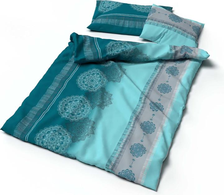 Produktbild Lotus Bettwaren Bettwäsche Satin Alize petrol (Duvetbezug, 135 x 170 cm)