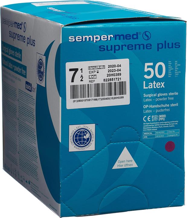 Actual product image Sempermed Supreme Plus surgical gloves 7.5 sterile 50 pairs (7.5)