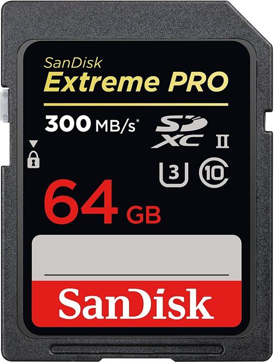 SanDisk Extreme Pro SDXC UHS-II (64 Go, SDXC, U3, UHS-II)
