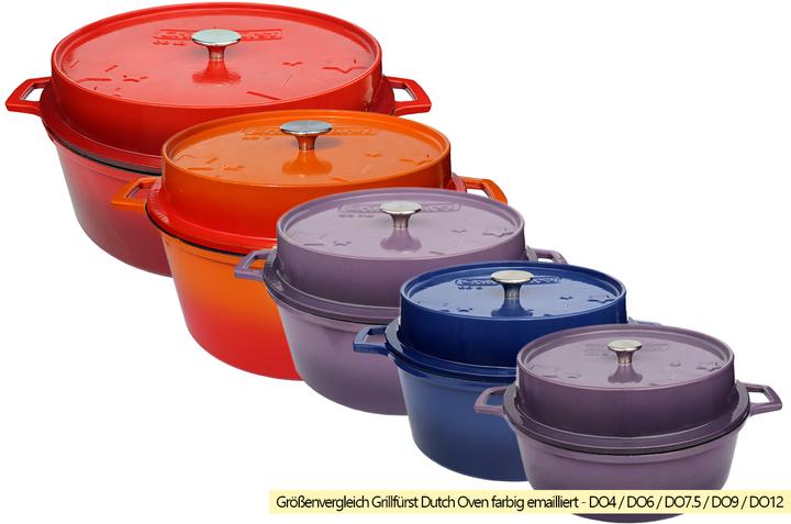 Produktbild Grillfürst Dutch Oven ohne Füsse - emailliert - DO12 - rot