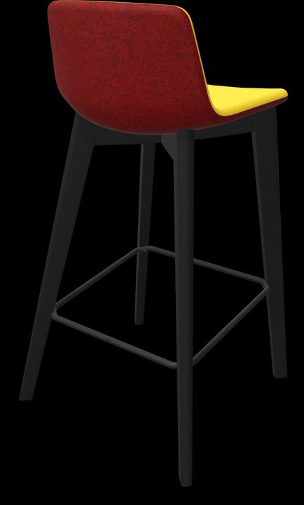 Jaune, mélange rouge, Noir, Frêne teinté noir