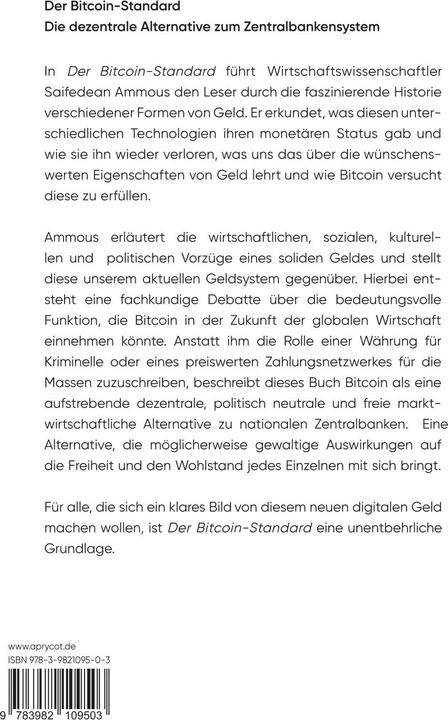 Produktbild Der Bitcoin-Standard (Deutsch, Saifedean Ammous, 2019)